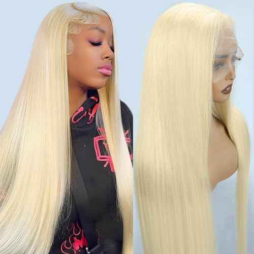 613 Lace Front Wig Human Hair Pre Plucked Blonde Wig Human Hair 180% Density 13x4 Straight HD Lace Frontal Wig Glueless Wigs Human Hair With Baby Hair 30 Inch