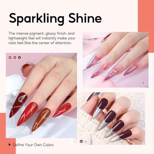 Peacecolor 83Pcs Gel Nail Polish Kit with U V Light and Drill, 56 Colors All Seasons Soak Off Gel Polish Set Cat Eye Gel with Matte/Glossy Glitter Base Top Coat Manicure Nail Kit Gifts for Women Girls