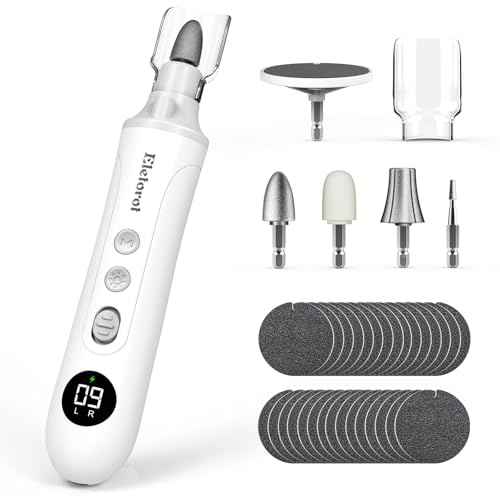 Eletorot Electric Nail File Set for Seniors, 5 in 1 Toenail Grinder Kit for Thick Nails, Professional Manicure and Pedicure Kit, Cordless Pedicure Tools for feet, 9 Speeds Nail Drill Machine