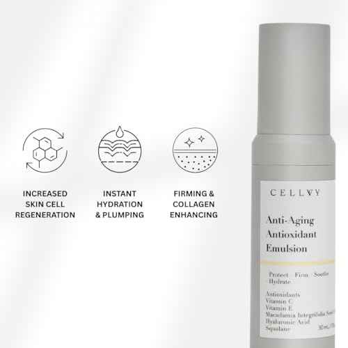 Anti-Aging Antioxidant Emulsion with Hyaluronic Acid, Vitamin C & E, Korean Taiwanese Skincare, Firming & Hydrating Face Lotion, Smooths Fine Lines & Wrinkles and Boosts Collagen Production