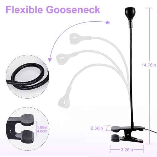USB 3W LED UV Ultraviolet Phone Glue Curing Lamp,UV Led Nail Lamp for Gel Nails,Portable Clamp Flexible Desk Lamps for Mobile Repair,Plug and Play Purple