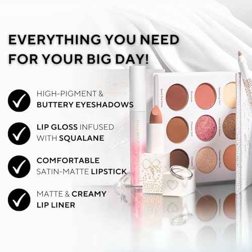 Shades by Shan ? The Bride to Be Set - Natural Glam Bridal Makeup Kit | Long-Lasting, Flawless Look for Brides ? Full Makeup Set with Eyeshadow, Lipliner & Lip Gloss