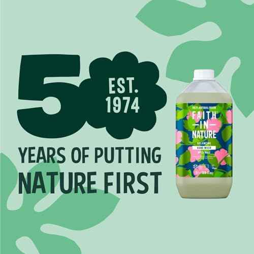 FAITH IN NATURE Natural Liquid Hand Wash - Vegan & Cruelty Free, No SLS or Parabens - 169 fl oz Refill Pack, Wild Rose