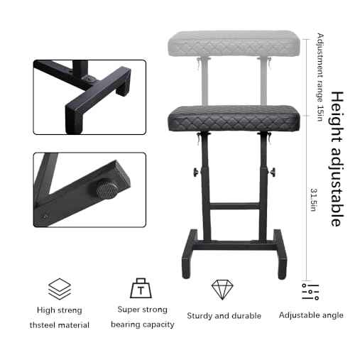 Heavy Duty Tattoo Armrest Stand -Height Adjustable Soft Tattoo Armrest with Magnetic Adjustable Tattoo Table Station for Tattoo Supplies, Professional Tattoo Furniture (Armrest Stand+One tray)