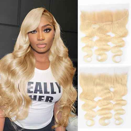 13x4 Body Wave Frontal Transparent HD Closure Human Hair 613 Blonde Brazilian Virgin Hair Ear To Ear Lace Frontal Closure Pre Plucked With Baby Hair 22inch