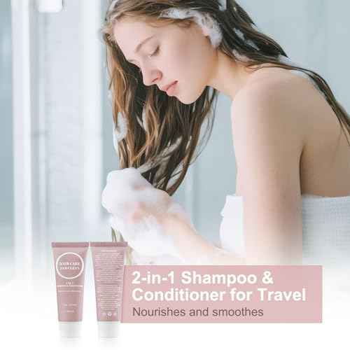 Travel Shampoo & Conditioner, 2 in 1 Shampoo Set Bulk, Small Mini Trial Size Men Women Essential Cleansing Toiletries Amenities for Hotel, Shelter/Homeless/Nursing Home/Charity 1 Fl oz (Pack of 100£©