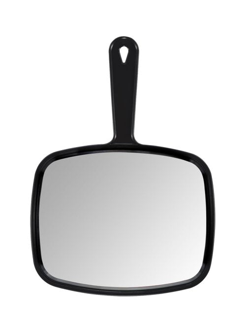 PROTECLE Hand Mirror,9.3" L x 6.7" W Salon Barber Hairdressing Handheld Mirror with Handle, Square Black