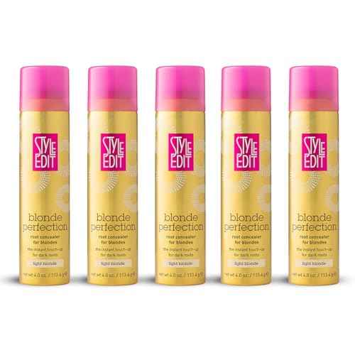 STYLE EDIT LIGHT BLONDE Root Concealer Touch - Up Spray, (Multiple Colors Available) 4 Ounce PACK OF 5