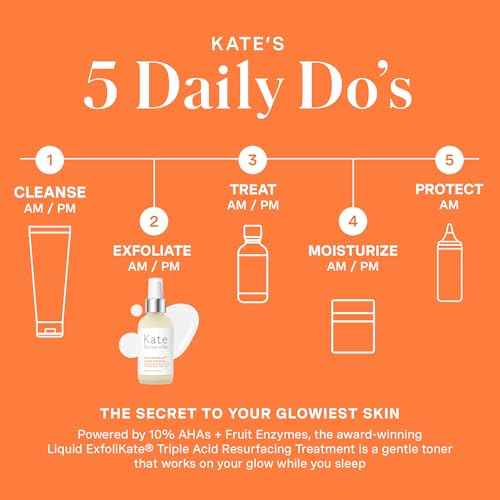 Kate Somerville Liquid ExfoliKate ? Triple Acid Resurfacing Treatment, Clinically Formulated AHA Overnight Facial Exfoliator, Smooths Skin and Minimizes Pores, 4 Fl Oz