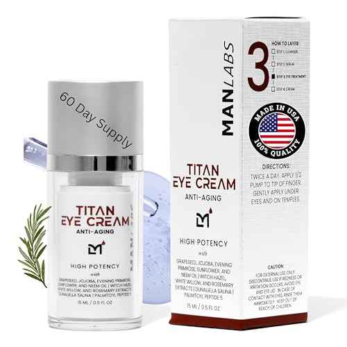 Titan Anti-Aging Mens Eye Cream ? Mens Dark Circles Under Eyes Treatment ? Eye Bags Treatment for Men ? Puffy Eyes Treatments for Men ? Peptides, HA, Herbal Extracts ?All Skin Types?Unscented