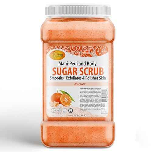 SPA REDI - Sugar Body Scrub, Mandarin, 128 Oz, Exfoliating, Moisturizing, Hydrating and Nourishing, Glow, Polish, Smooth and Fresh Skin - Body Exfoliator