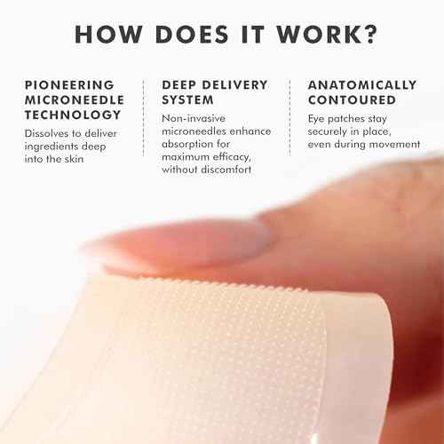 skyn ICELAND Dissolving Microneedle Under Eye Patches with 39% Hyaluronic Acid and Peptides, No Slip Overnight Eye Mask for Fine Lines, Wrinkles and Firming, Vegan, All Skin Types, 8 Pairs