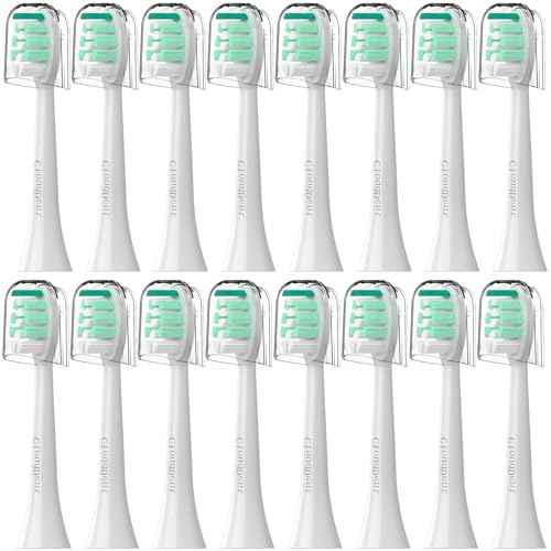 Replacement Toothbrush Heads Compatible with Philips Sonicare£º16 Pack Soft Replacement Electric Brush Head for 4100 5100 6100 HX9023/65 W Optimal Control Snap-on System (White)
