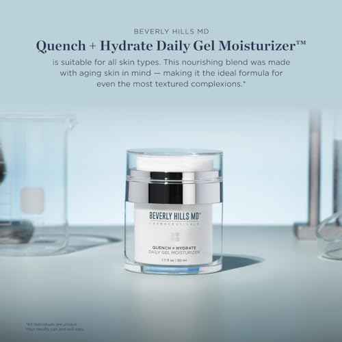 Beverly Hills MD Quench + Hydrate Daily Gel Moisturizer- Visibly Smooth, Plump, Hydrate Face & Neck for Wrinkles, Sagging- Skin Smoothing & Re-Energizing- Visibly Reduce Signs of Aging w/Niacinamide