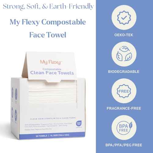 Disposable Face Towels XL for Skin Care & Makeup Removal ? 100% Biodegradable Towelette, Face Wash Cloth, Disposable Face Towel for Skincare, Facial Towels, Dry Wipe, Hypoallergenic -50 Count