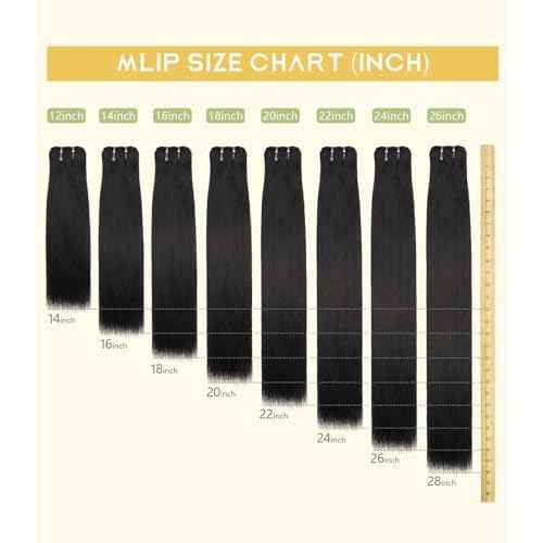 mlip Raw Indian Hair Bundle Straight, Enhanced Quality Bundle, 18A Virgin Hair 18 inches, No Tangle Shedding, Triple the Lifespan, Keep Texture Silky Soft After Multiple Washes, Natural Color
