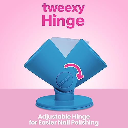 tweexy Hinge Untippable Nail Polish Bottle Holder | Anti-Spill Nail Polish Holder Stand, Tilted, Smartgrip Airlock Suction | Fingernail Painting, Nail Art Tools | Nail Polish Accessories (Beach Glass)