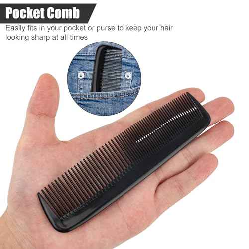 NICEMOVIC Combs Bulk for Men 150 Pack, Homeless Supplies Bulk, Beard Hair Wide Fine Tooth Mens Barber Pocket Small Mini Disposable Comb Set Individually Wrapped for Travel Hotel Home Shelter (Black)