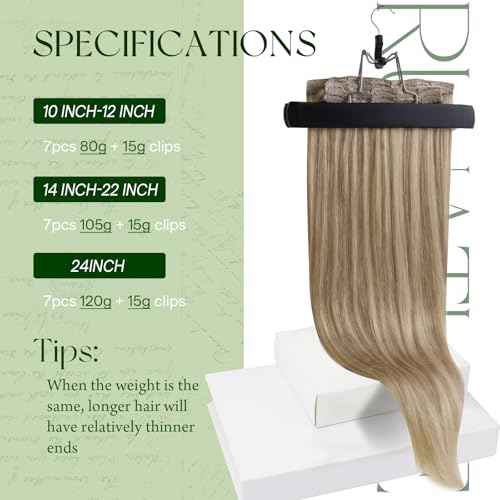 RUNATURE Clip in Hair Extensions Real Human Hair Blonde Highlight 18 Inch Real Human Hair Clip in Extensions 120g Blonde Hair Extension Clip Ins Human Hair Extension Full Head Double Weft 7pcs