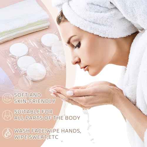 Tellingyou Larger Compressed Towel Bulk 14 x 10'' Thicker Disposable Face Washcloths, Portable Coin Tissues Cotton Wipe Tablets Travel Size Individual Wrap Reusable for Travel Hand Clean
