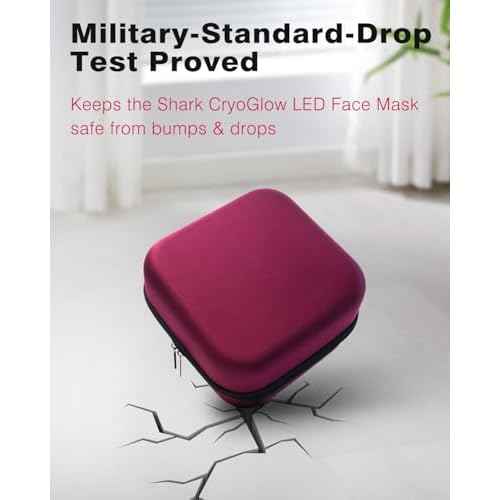 Face Mask Case with Handle Compatible with Shark CryoGlow LED Face Mask, Shock-Absorbing EVA Felt Lining for Secure Storage, Ideal for Travel, Carrying and Organization (Pink)