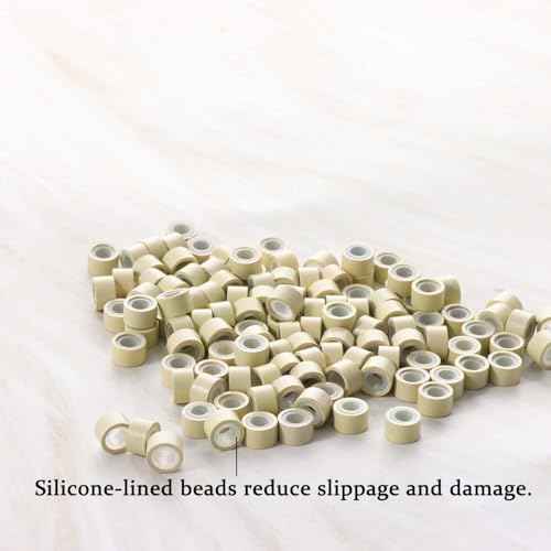 2500pcs 4mm Hair Tinsel Extentions Beads, Silicone Lined Micro Rings Links,Hair Fairy Beads for Hair Extensions,Multi-colored