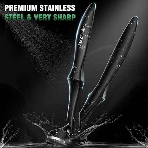 Toenail Clippers for Seniors Thick Toenails, 2025 Upgrade Long HandleToe Nail Clippers with Angled Head, 45¡Æ Slanted Toenail Clippers and 37mm Wide Opening Ingrown Nail Clippers, 6PCS
