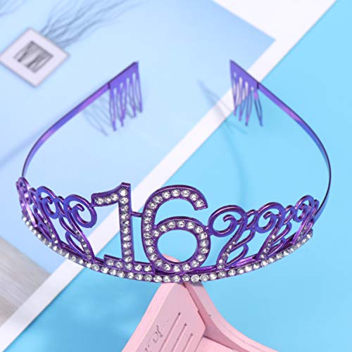 Beaupretty Hair Accessories Womens Gifts for Birthday Prom Headpiece For Women Gifts 18th Birthday Hair Crown Crystal Rhinestone Headband Hair Bands for Women Cake Miss Hair Ring Delicate