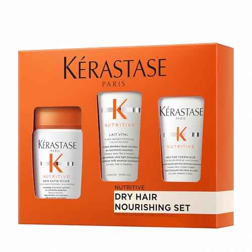 K?rastase Nutritive Discovery Set For Dry Hair - Nourishing Mini Shampoo, Conditioner and Leave In, Controls Frizz and Enhances Shine With Niacinamide