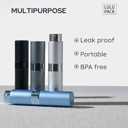 Travel Perfume Bottle Refillable - Cologne Spray Atomizer Mini - Small Travel Size Empty Sprayer for Refill Sample Container - Portable Fragrance Decant Dispenser for Women Men 8ml 4PCS Grey