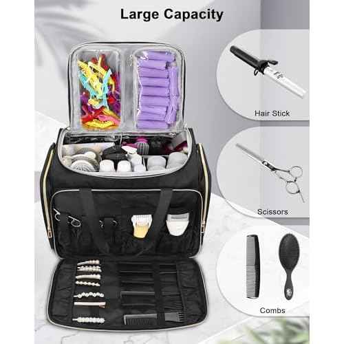 MONSTINA Professional Hairstylist Traveling Bag with Two Detachable Small Bags,Hairdressing Bag Makeup Salon Organizer Bag