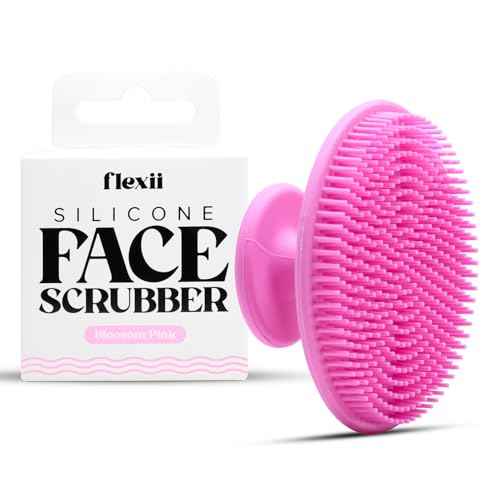 flexii¢ç Silicone Face Scrubber - Gentle Facial Scrubber for Sensitive Skin, Exfoliating Face Scrubber, Face Wash Brush, Facial Cleansing Brush for Men and Women - Pink