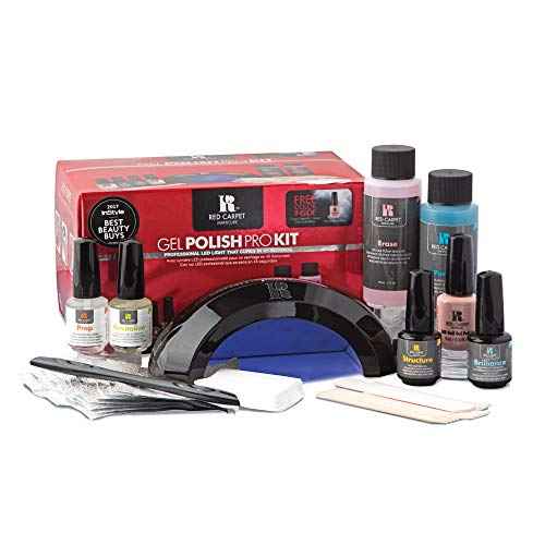RC Red Carpet Manicure Pro Kit ? Complete Gel Nail System with Black Pro LED Light, Long-Lasting, Chip-Resistant Gel Nails Manicure Kit for Healthy, Glossy Nails at Home.