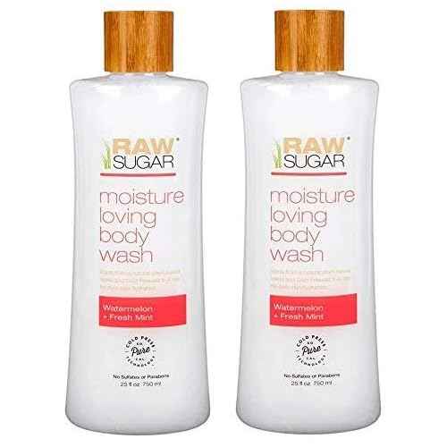 Raw Sugar Body Wash Watermelon + Mint, 2 Pack of 25 fl oz