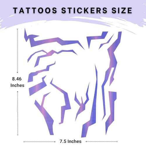 Purple Ombre Temporary Patterns Tattoo ? Realistic Waterproof Body Art for Cosplay, Halloween, and Party Makeup (5 PCS)