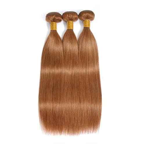 30 30 30 Inch Light Brown Bundle Color #30 Straight Human Hair Bundles Peruvian Virgin Hair #30 Light Brown Straight Bundles Human Hair