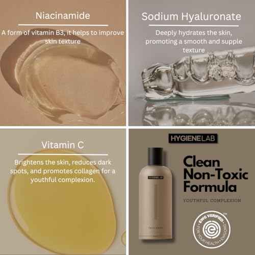 HygieneLab Face Wash ? EWG Verified, Gentle & Hydrating Cleanser with Aloe, Niacinamide & Vitamin C, Removes Dirt Without Stripping Skin (5 fl oz)