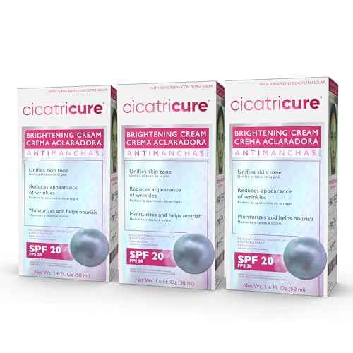 Cicatricure Brightening Facial Moisturizer, 3-in-1 Face Cream with Anti-Wrinkle Q Acetyl 10 & Nutri-Aclarant, SPF 20, Brighten & Even Skin Tone 1.6 fl oz (Pack of 3)