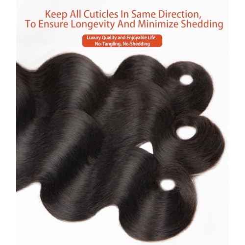 MLIP Raw Bundles Human Hair Body Wave, No Tangle Shedding, Keep Texture Silky Soft After Multiple Washes, 15A Raw Indian Hair Bundles 22 Inches, Triple Lifespan 3X