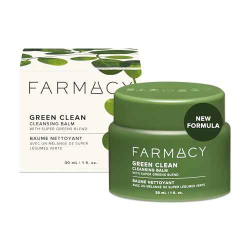Farmacy Makeup Remover Cleansing Balm - Green Clean Waterproof Makeup Remover Balm + Oil Cleanser for Face - Gently Removes Make Up + SPF while Hydrating Skin (30ml)