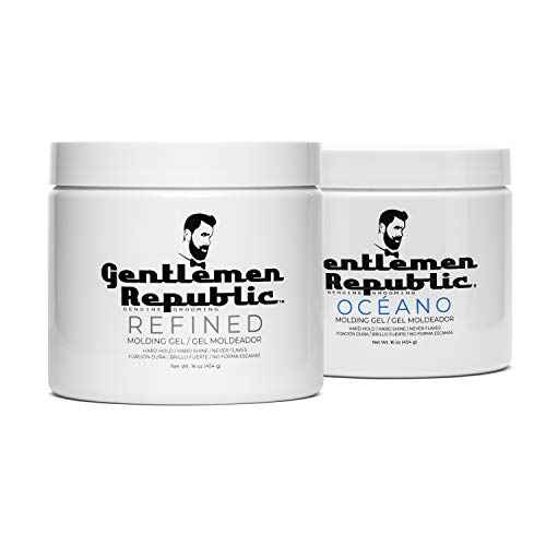 Gentlemen Republic 16oz Refined & Oceano Hair Gel for Men - Provides 24 Hour High Hold & Shine - Premium Mens Hair Styling Products