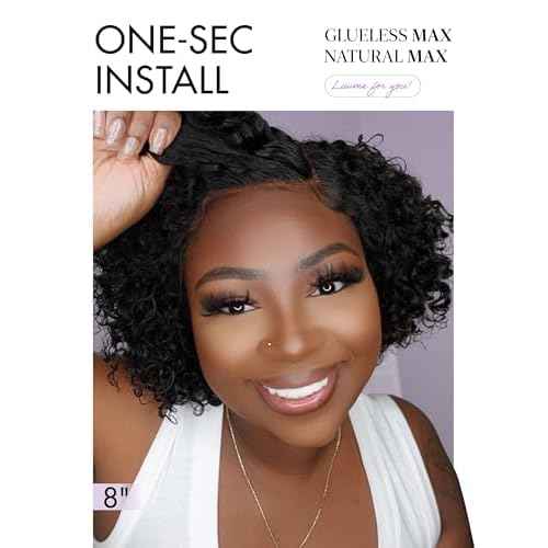 LUVME HAIR Short Curly Wig Human Hair 8 Inch Glueless Wigs Human Hair Pre Cut Lace Closure Undetectable HD Lace Wig