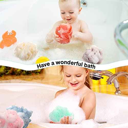 CHENGU 50 Pack Loofah Sponge Bath Sponge Shower Loofah Mesh Shower Ball Bath Pouf Wash Body Puff for Women Men, 30 g(Multicolor,Classic)