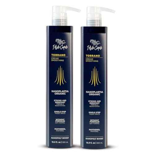 I Belli Capelli Torrano Cream Keratin Hair Treatment Straightening in 1 Step, Formaldehyde Free-Nanoplastia Para Alisar Cabello, Keratina Organica Sin Formol Para Alisar el Pelo (2-Pack - 500ml each)