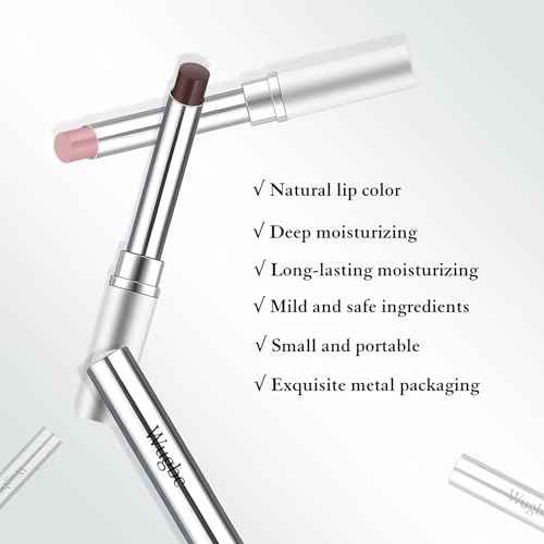 Tinted Lip Balm Brown Lip Liner Set, Hydrating Formula Black Lipstick for Women, Matte Lip Liner and Lipstick Combo Natural Glossy Finish Makeup Lip Care Balm for Repairing Dry Lips