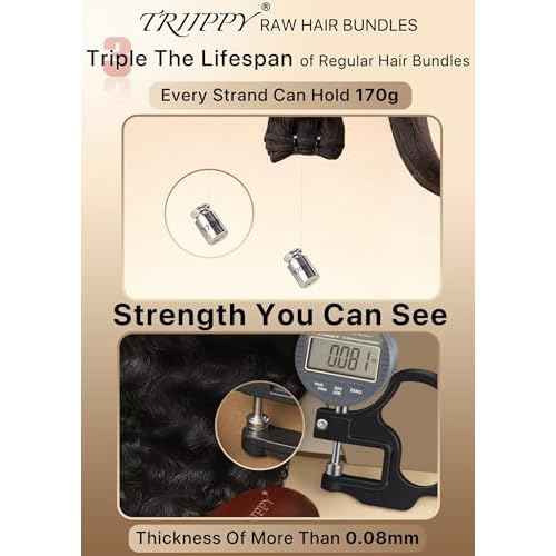 TRIIPPY Real Raw Sea Wavy Bundles Human Hair,100% Cambodian Raw Hair Sew-In Weave Single Bundle,Triple The Lifespan Over Regular Virgin Hair Bundle,No.1 Raw Hair Brand On Amazon(20 Inch)