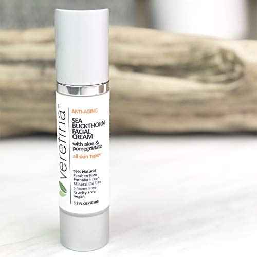 Verefina | Sea Buckthorn Anti-Aging Facial Cream | 99% Natural | Paraben Free | Pthalate Free | Mineral Oil Free | Silicone Free | Cruelty Free | Vegan | 1.7 oz | All Skin Types | For Sensitive Skin