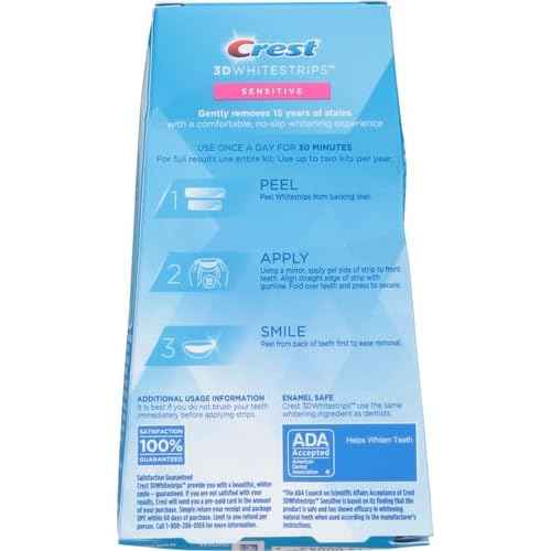 Crest 3D Whitestrips for Sensitive Teeth, Teeth Whitening Strip Kit, 28 Strips (14 Count Pack)