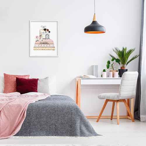 Stupell Industries Fashion Essentials with Iconic Glam Brands, Design by Amanda Greenwood White Framed Wall Art, 24x30