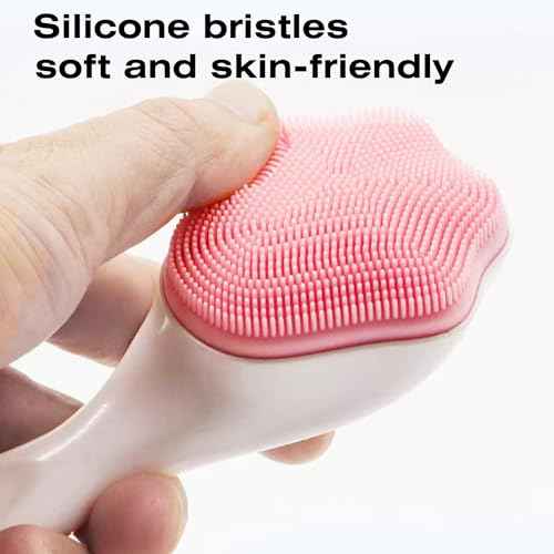 Silicone Face Scrubber and Exfoliator Brush - Facial Cleansing Brush for Blackhead, Acne, Pore, Cradle Cap - Deep Cleaning Skin Care 4 Pack
